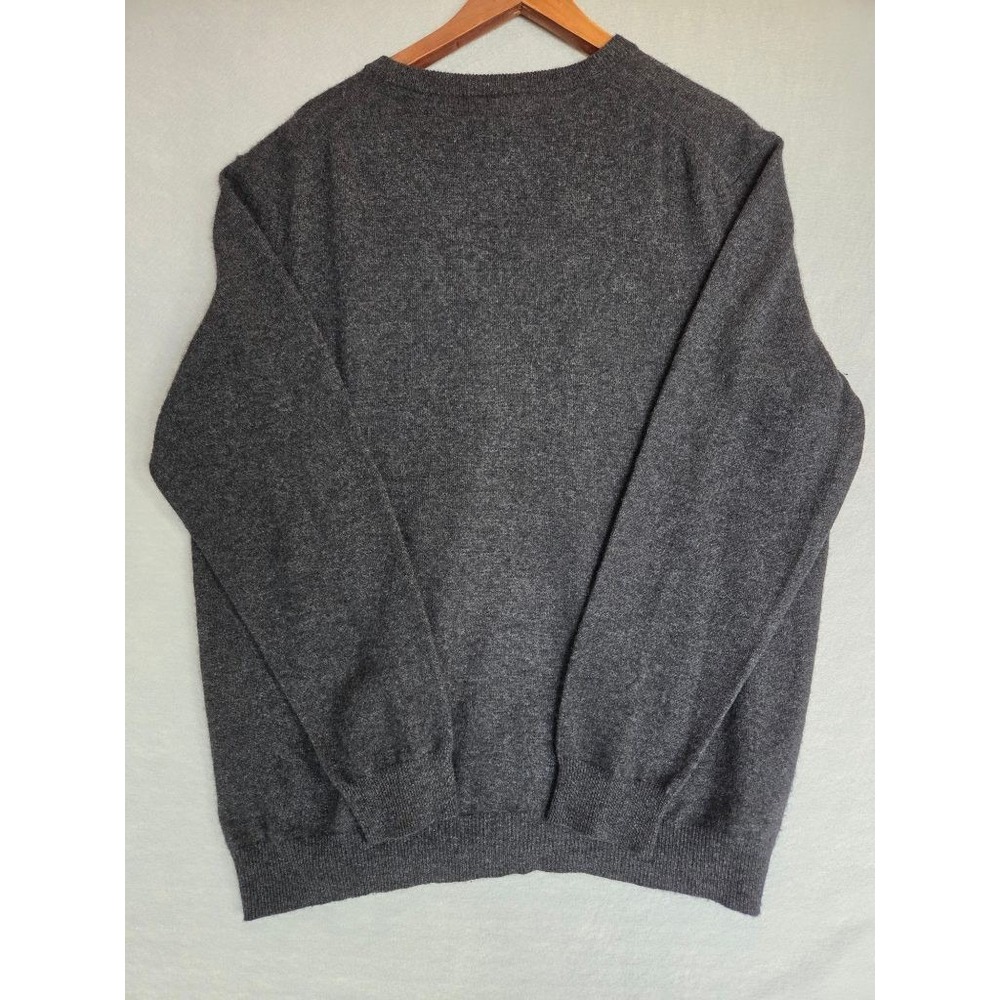 Club Room Mens XXL 100% Cashmere V-Neck Sweater Charcoal Preppy Old Money - Picture 5 of 8